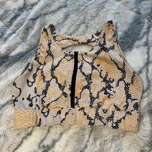 Orange SnakePrint Sports Bra